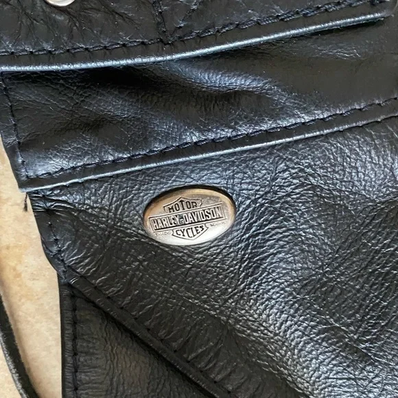 Women’s Authentic Harley Davidson Black Leather Chaps Like New Condition X Small - Picture 7 of 8